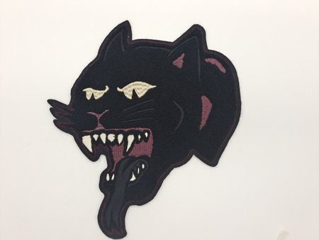 毛巾繡兇猛黑豹頭