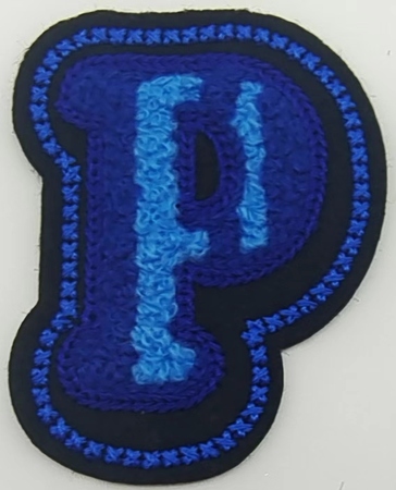 立體繡花P 藍色