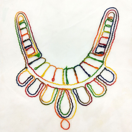 彩虹漸層立體繡工藝