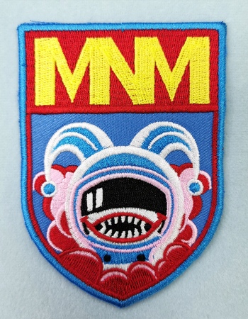 盾形小丑太空人藍色繡花