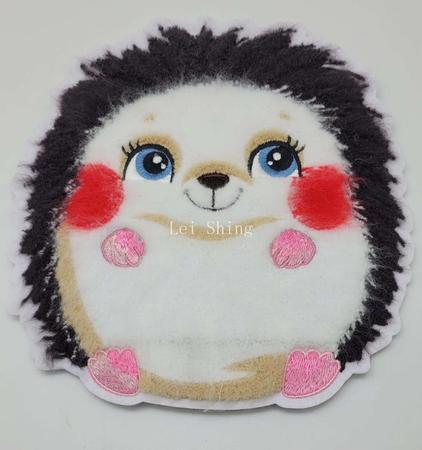 軟萌刺蝟 毛巾繡 白色