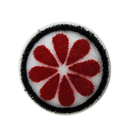 圓形八瓣花 牙刷繡紅色