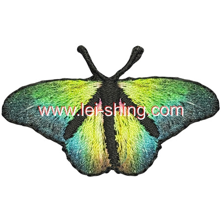 繡花底數碼印蝴蝶 綠色