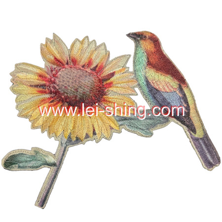 繡花底數碼印 向日葵