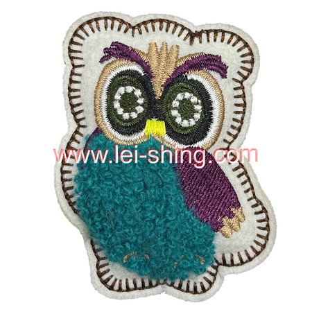 充棉+繡花+毛巾繡+手縫-貓頭鷹公仔