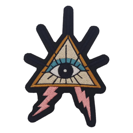 絨佈三角眼睛加雷電，多色