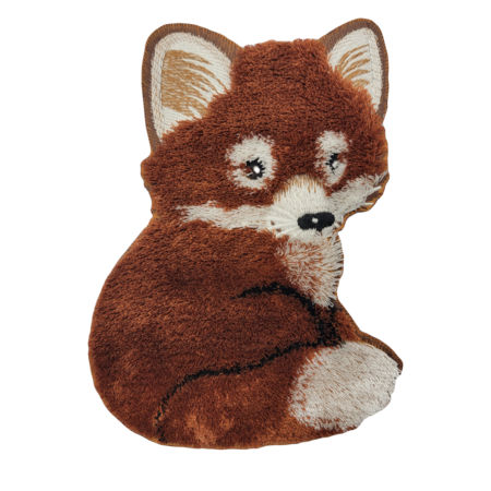 絨感小狐狸 毛巾繡棕色