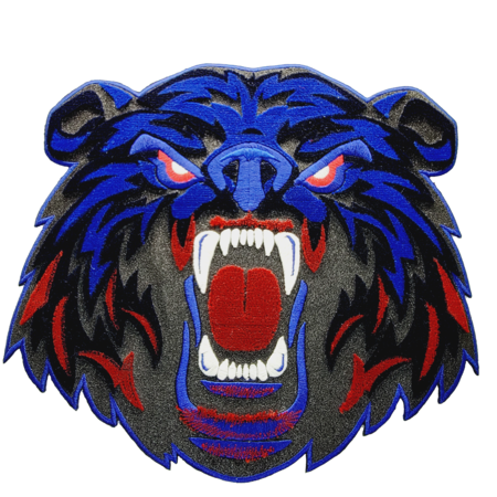 硬核野性兇猛怒熊 牙刷繡 藍色