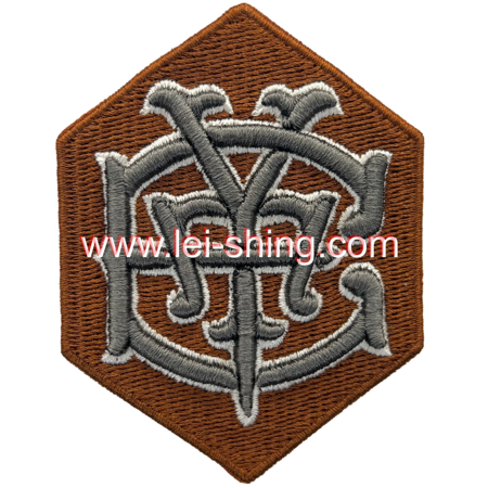 繡花 復古紋章風格 棕色