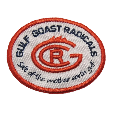 斜佈橙色帶火R繡花