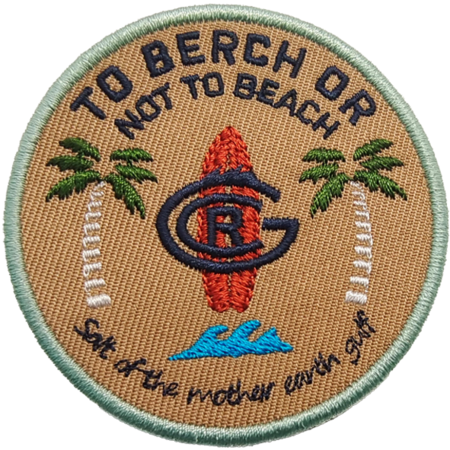 圓形沙灘繡花章